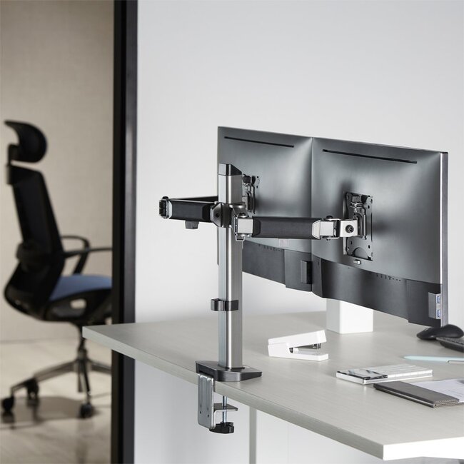 ACT AC8336 | Verstelbare Monitor-bureaubeugel | Tot 32" | Max 9kg | VESA 100x100 | 2 Monitoren