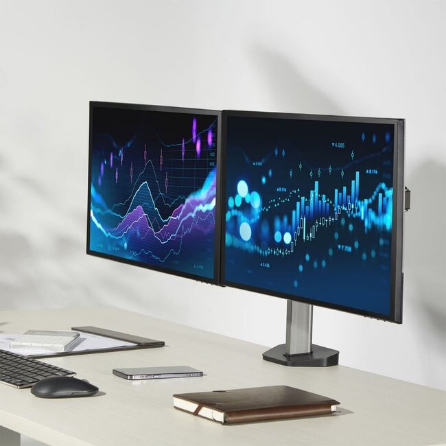 ACT AC8336 | Verstelbare Monitor-bureaubeugel | Tot 32" | Max 9kg | VESA 100x100 | 2 Monitoren