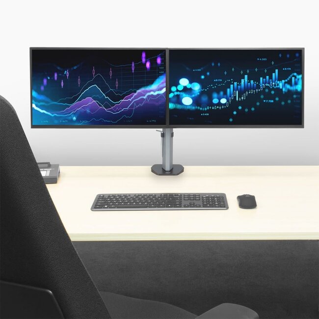 ACT AC8336 | Verstelbare Monitor-bureaubeugel | Tot 32" | Max 9kg | VESA 100x100 | 2 Monitoren