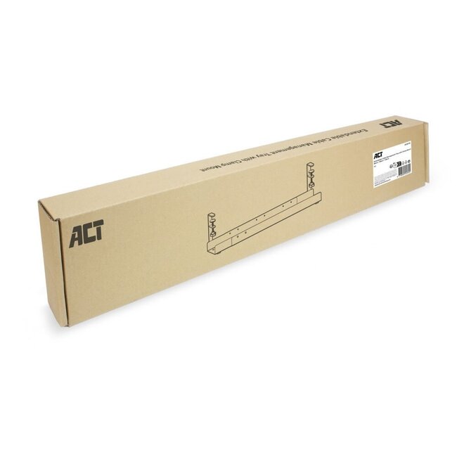 ACT Verstelbare Kabelgoot | Onder-bureau montage | Kabelmanagement | Metaal | Zwart
