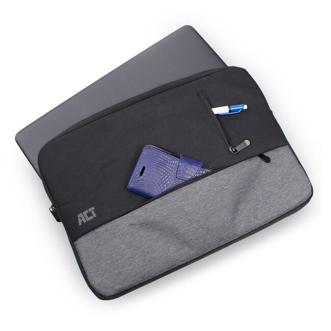 ACT AC8545 15.6" Laptop Sleeve | Zwart/Grijs