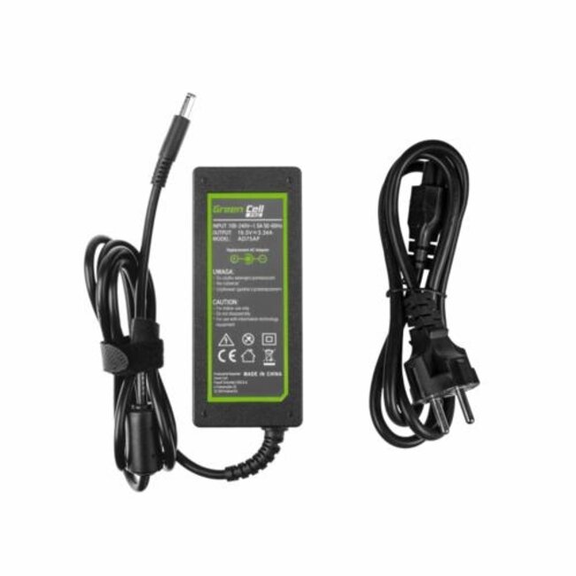 Greencell Green Cell AD75AP | Dell Notebook Lader | 65 Watt | 1.2 Meter