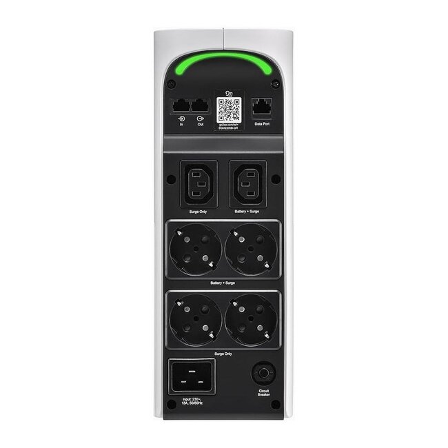 APC Back‑UPS Pro Gaming BGM2200‑GR | 2200 VA / 1320 W UPS | 4x Schuko + 2x IEC‑C13 | RGB + LCD-display