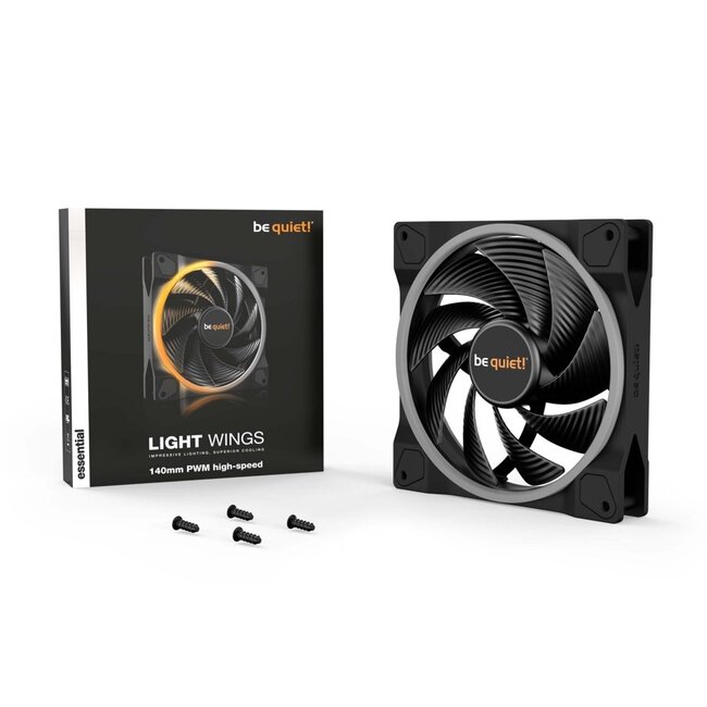 be quiet! Light Wings 140mm PWM High-Speed | Behuizingsventilator 14 cm | Zwart | 1 Stuk
