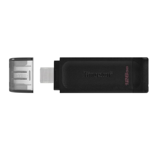 Kingston DataTraveler 70 | 128GB USB-C 3.2 Flash Drive | Zwart