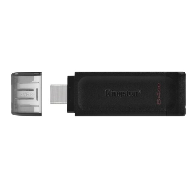 Kingston DataTraveler 70 | 64GB USB-C 3.2 Flash Drive | Zwart