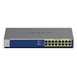 Netgear GS516PP-100EUS | 16-poorts Gigabit Unmanaged PoE+ Switch | 260W PoE-vermogen | Plug-and-play