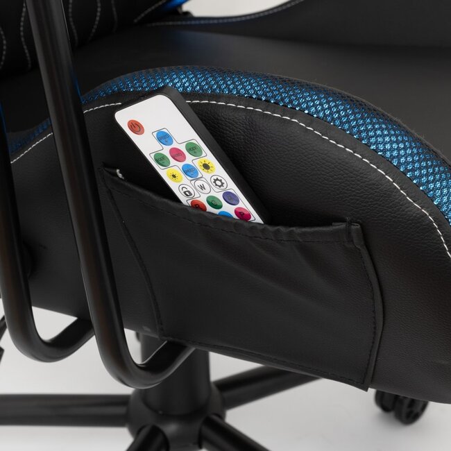 White Shark INDIANAPOLIS | Gamestoel met RGB-verlichting | Belastbaar tot 120 kg