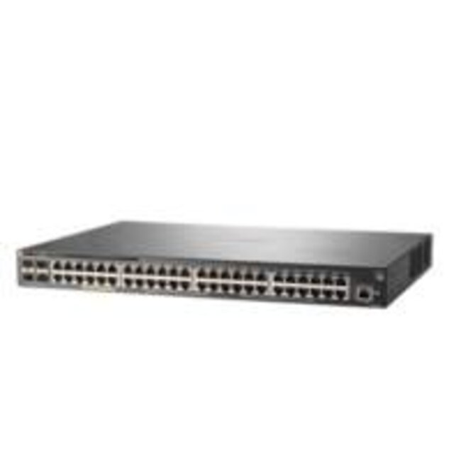 Hewlett Packard HPE Aruba 2930F 48G PoE+ 4SFP+ | Refurbished Silver L3 Managed Switch | 48x Gigabit PoE+ | 4x SFP+ | 370W PoE Budget | 1U Rackmount | Grijs (refurbished)