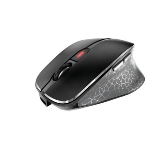 Cherry MW 8C Ergo | Ergonomische Draadloze Muis | Links- en Rechtshandig | RF + Bluetooth | 3200 DPI | Zwart/Grijs