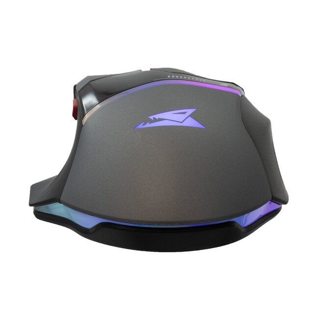 Baracuda MANTA RGB | Bekabelde Gaming Muis | Rechtshandig | USB-A | 12800 DPI | Grijs