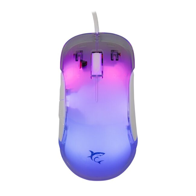 Baracuda White Shark Mordred-W | Gaming Muis | 825 Chipset | RGB Verlichting | 12.800 DPI | Wit
