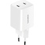 Mobiparts GaN Wall Charger | Dual USB-C Oplader 35W | Wit