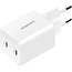 Mobiparts GaN Wall Charger | Dual USB-C Oplader 35W | Wit