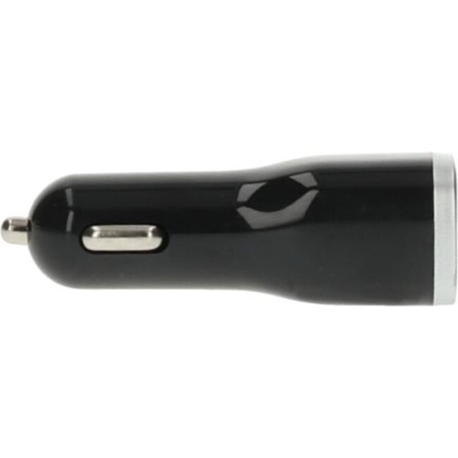 Mobiparts Car Charger | Dual USB-A & USB-C Autolader 12W | Zwart