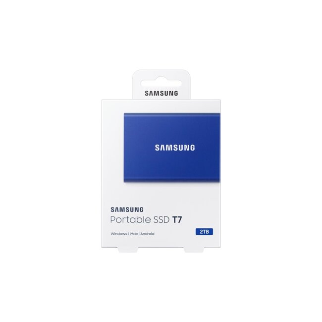 Samsung T7 | Externe SSD | 2TB | USB 3.2 Gen2 | 1.050MB/s Lezen | 1.000MB/s Schrijven | Blauw