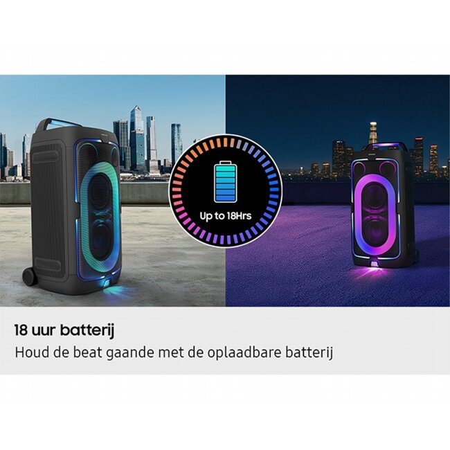 Samsung Sound Tower MX ST50F/XN | Bluetooth Party Speaker | 240W | Tot 18 Uur Accuduur | IPX4 Spatwaterbestendig | Karaoke & Party Lights+