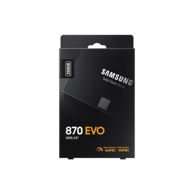 Samsung 870 EVO | 250GB SATA SSD | 2.5'' | 560MB/s Lezen | 530MB/s Schrijven
