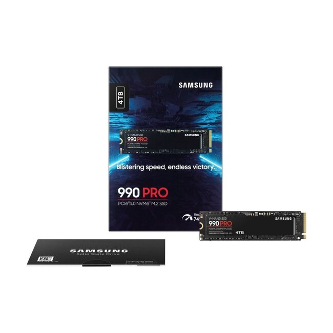 Samsung 990 PRO | 4TB NVMe SSD | M.2 Gen4 | 7.450 MB/s Lezen | 6.900 MB/s Schrijven
