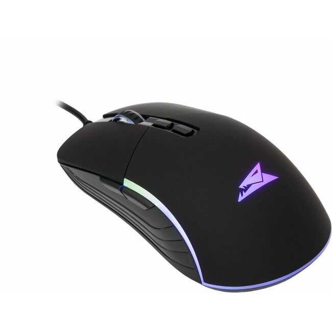 Baracuda NAUTILUS RGB | Bekabelde Gaming Muis | Rechtshandig | USB-A | 12800 DPI | Zwart