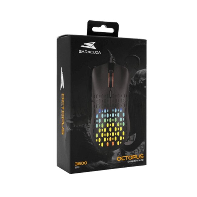 SBOX Baracuda OCTOPUS RGB | Bekabelde Gaming Muis | Rechtshandig | USB-A | 3600 DPI | Zwart
