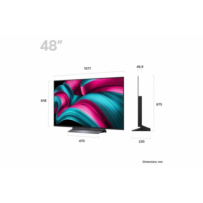 LG OLED48C54LA | 48'' OLED evo C5 Smart TV | 4K Ultra HD | 144Hz | WiFi | webOS 25 | Zwart