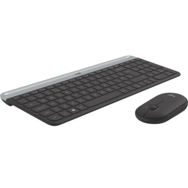 Logitech MK470 Slim Combo | Draadloos Toetsenbord en Muis | QWERTY US International | Grafiet | RETURNED (refurbished)