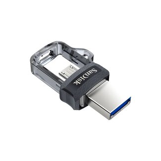 Sandisk SanDisk Ultra Dual m3.0 | 128GB USB Flash Drive | USB Type-A / Micro-USB 3.2 Gen 1 (3.1 Gen 1) | Zwart, Zilver, Transparant