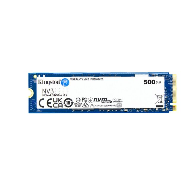 Kingston NV3 | 500GB NVMe SSD | M.2 Gen4 | 5.000MB/s Lezen | 3.000MB/s Schrijven