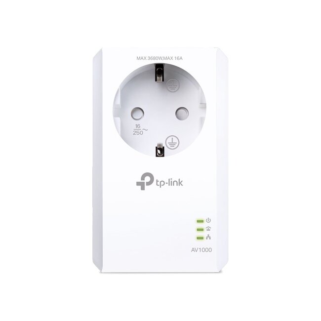 TP-Link TL-PA7017P KIT | Powerline Adapter | 1000 Mbps | Gigabit Ethernet | Met Stopcontact | Wit