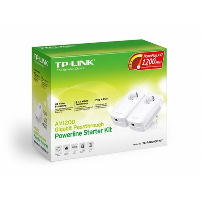 TP-Link AV1300 | Gigabit Powerline Adapter Set | HomePlug AV2 | 1200 Mbps | Met Stopcontact | Starter Kit
