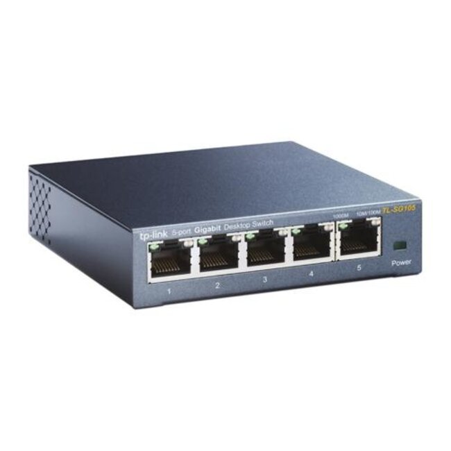 TP-Link TL-SG105 | Unmanaged Switch | 5 Poorten | Gigabit Ethernet (10/100/1000 Mbps) | Zwart