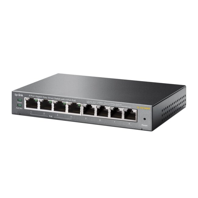TP-Link TL-SG108PE | 8-Poorts Gigabit Easy Smart Switch | 4x PoE+ | Managed
