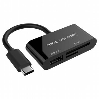Gembird UHB-CR3-02 | Geheugenkaartlezer | USB 3.2 Gen 1 | USB-C | Zwart