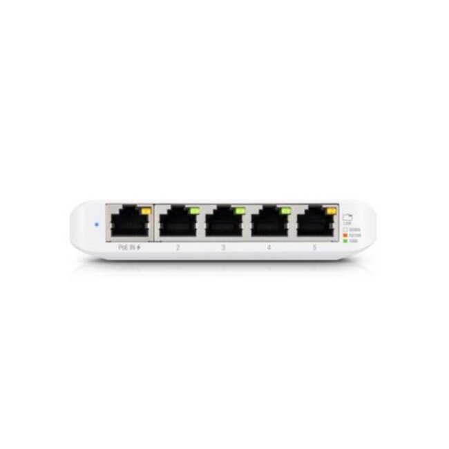 Ubiquiti UniFi Switch Flex Mini (3-pack) | Managed Gigabit Switch | 5-Poorts | PoE In | Wit