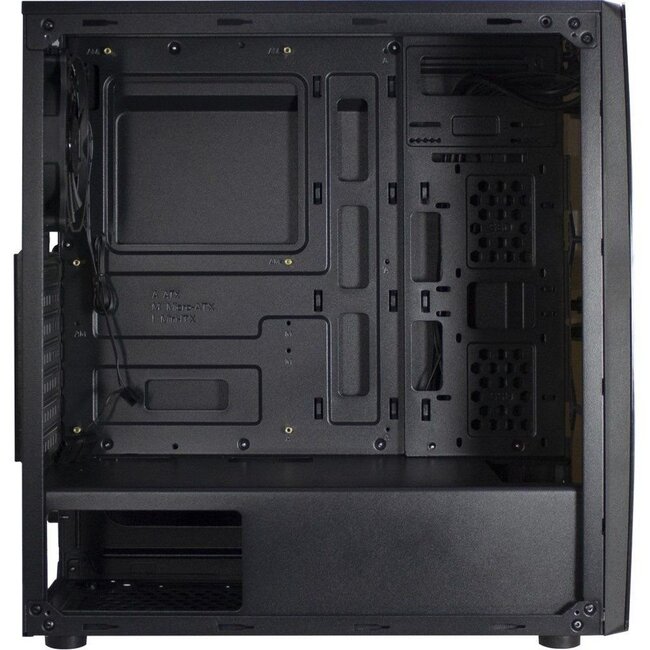 Inter-Tech Thunder Blue Light | Midi Tower Case | Zwart | RENEWED (refurbished)