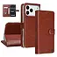Tuniq iPhone  Book Case hoesje - Pasjeshouder voor 3 pasjes - Magneetsluiting - Hanger - Bruin