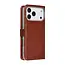 Tuniq iPhone  Book Case hoesje - Pasjeshouder voor 3 pasjes - Magneetsluiting - Hanger - Bruin