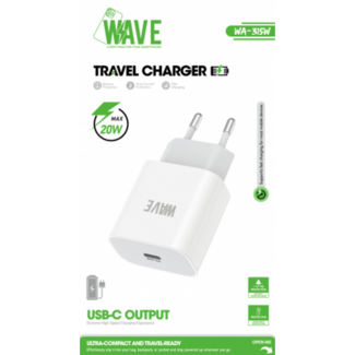 Wave Quick Travel Charger 20W USB-C Port | Wave WA-315W (wit)