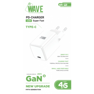 Wave Wave WA-221 PD Charger 45W Super Fast Adapter Type-C