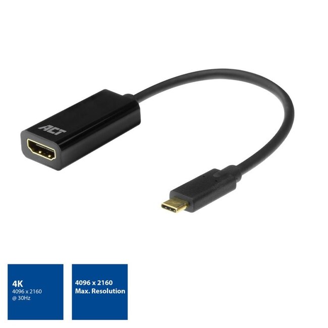 ACT AC7305 | USB-C naar HDMI Adapter | 0,15 m | Zwart