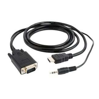 Gembird A-HDMI-VGA-03-6 | HDMI naar VGA Adapter met Audio | 1,8 m | Zwart