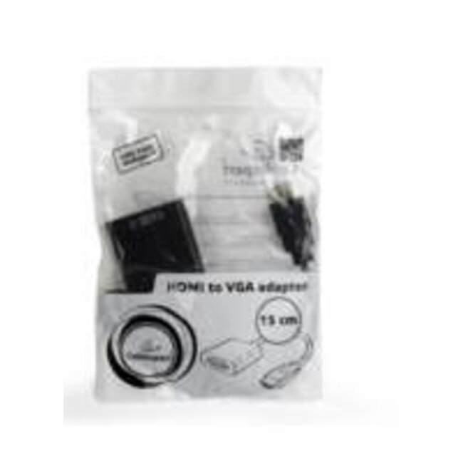 Gembird A-HDMI-VGA-04 | HDMI naar VGA Adapter | 0,15 m | Zwart