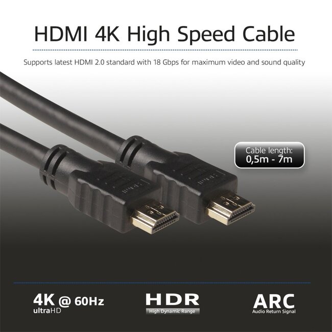 ACT AK3903 HDMI Kabel | 3 m | HDMI Type A naar Type A | Zwart