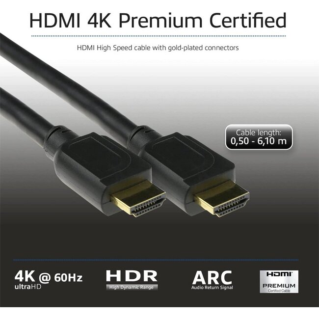 ACT AK3942 | 1 m HDMI Kabel | HDMI Type A naar Type A | Zwart