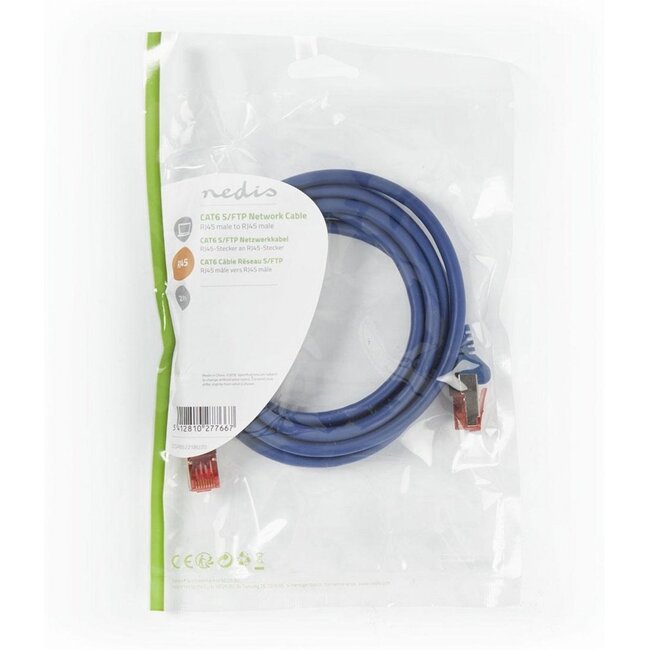 Nedis netwerkkabel | Cat6 | S/FTP (S-STP) | 2 m | Blauw | CCGP85221BU20