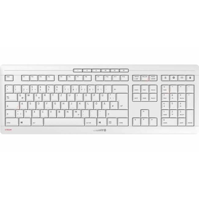 Cherry Stream Desktop Recharge | Draadloos Toetsenbord en Muis | Grijs | USB Receiver