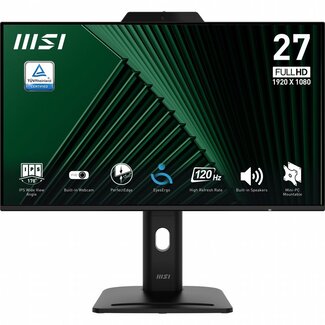 MSI PRO MP272PMG | 27" Full HD IPS Monitor | 120Hz | Webcam | USB | Zwart | OPEN BOX (refurbished)