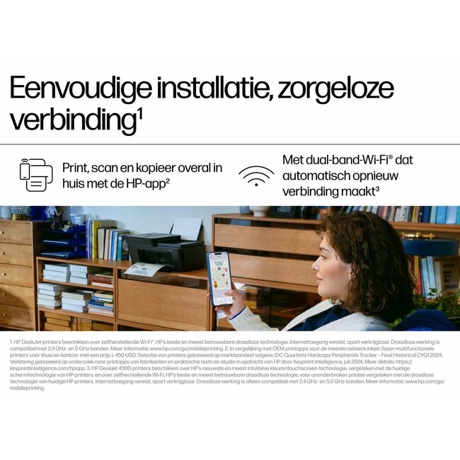 Hewlett Packard HP DeskJet 4320 All-in-One Printer | Wifi | Dubbelzijdig Printen | Scan en Kopieer | A4 | Kleur