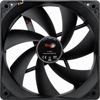Inter-Tech Sinan F-120-S | 120mm Case Fan | 3-Pin | Zwart